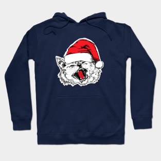 Caroling Christmas Cat in Santa Hat Hoodie